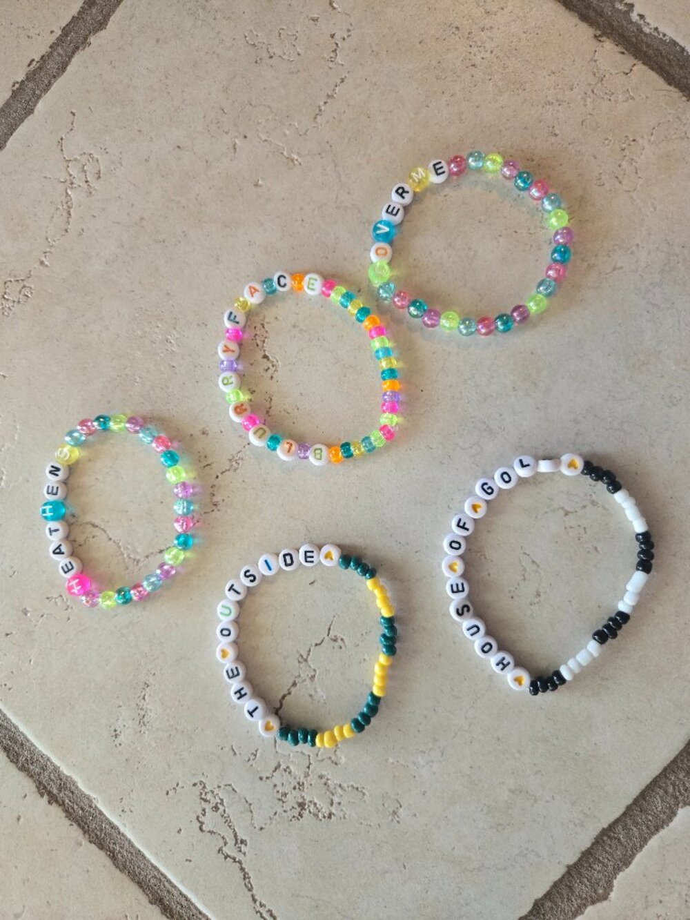 Set of 5 Twenty One Pilots Concert Bracelets - Handmade
